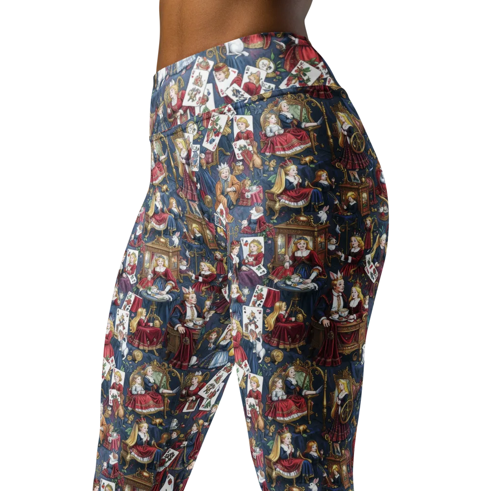 Royal Tea Party on Yoga Leggings — Left Front
