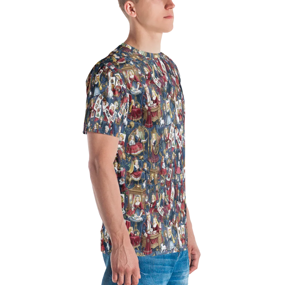 Royal Tea Party on Men's Crew Neck T-Shirt — Right