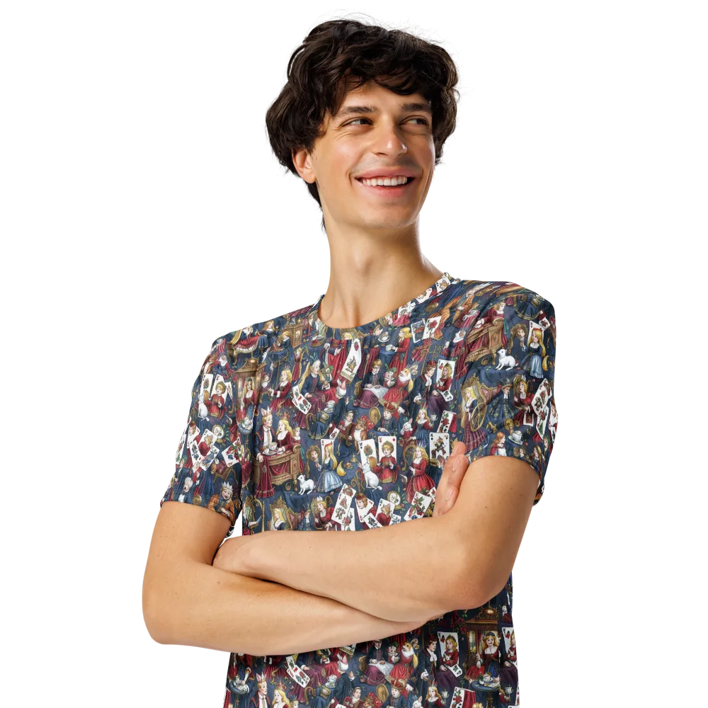 Royal Tea Party on Men's Crew Neck T-Shirt — Left Front