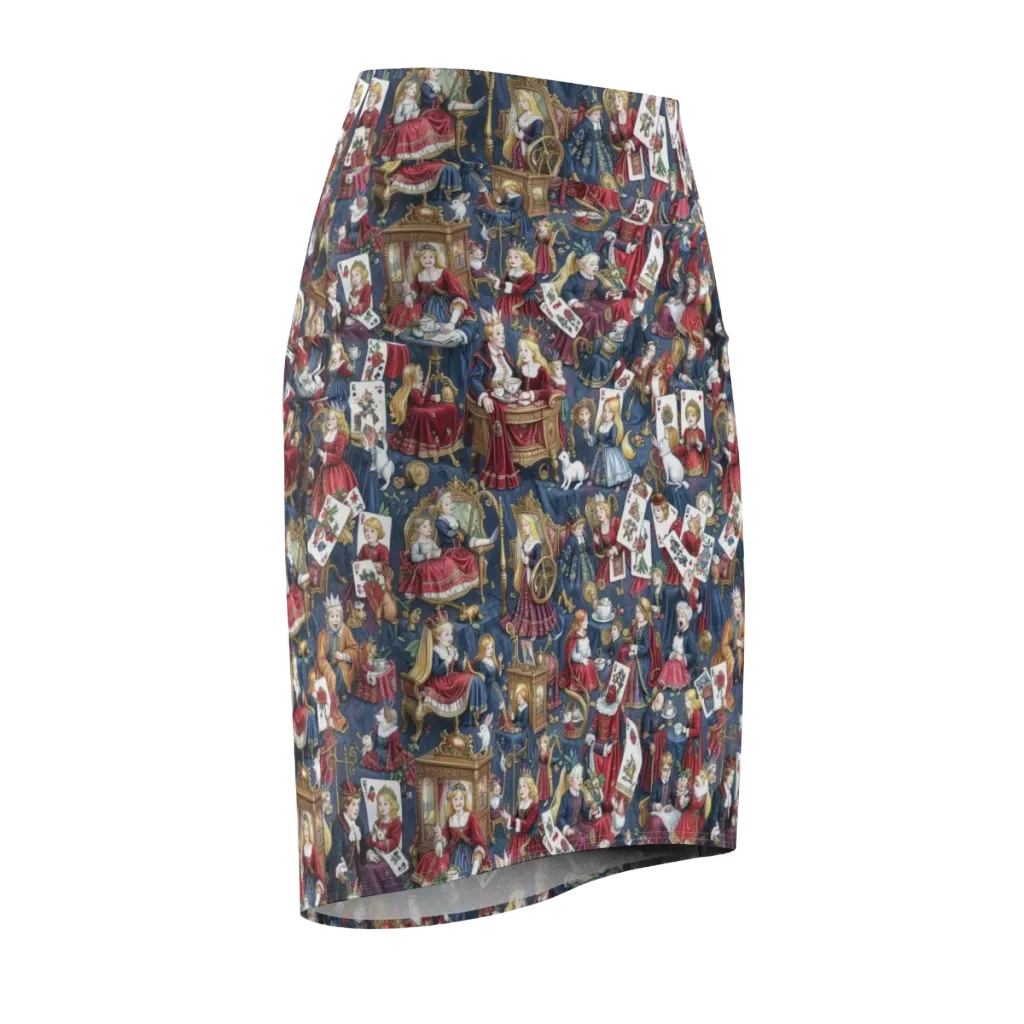 Royal Tea Party on Pencil Skirt — Front Side