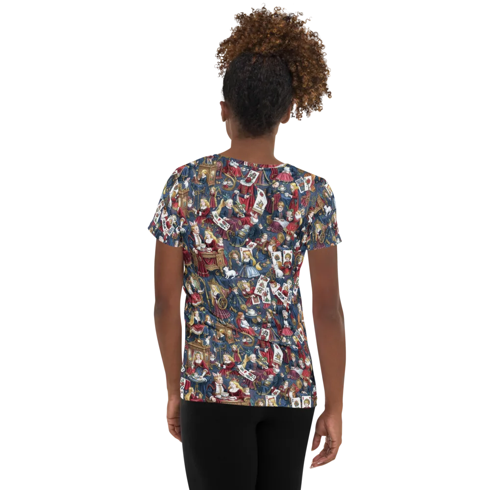 Royal Tea Party on Women's Athletic T-Shirt — Back
