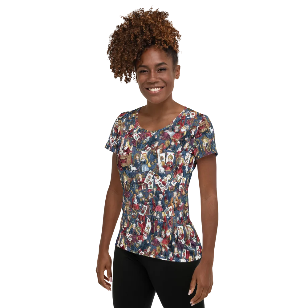 Royal Tea Party on Women's Athletic T-Shirt — Left