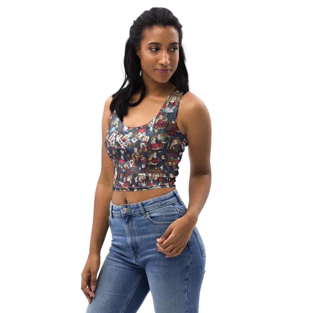 Royal Tea Party on Crop Top — Left Front