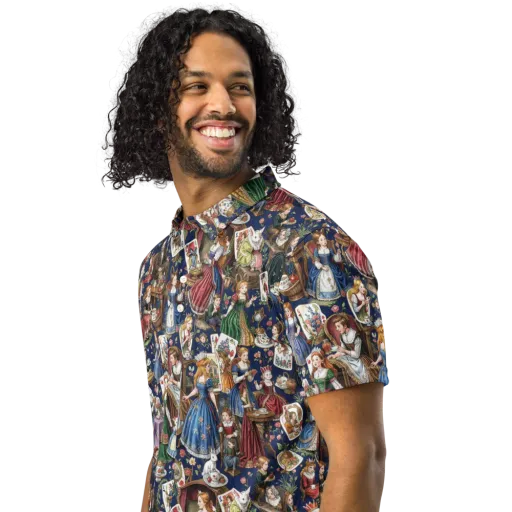 Wonderland Tea Society on a Men's Slim Fit Polo Shirt