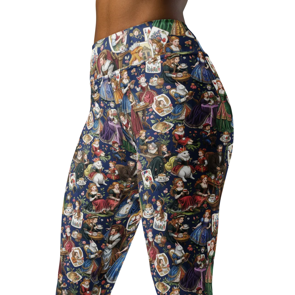 Wonderland Tea Society on Yoga Leggings — Left Front