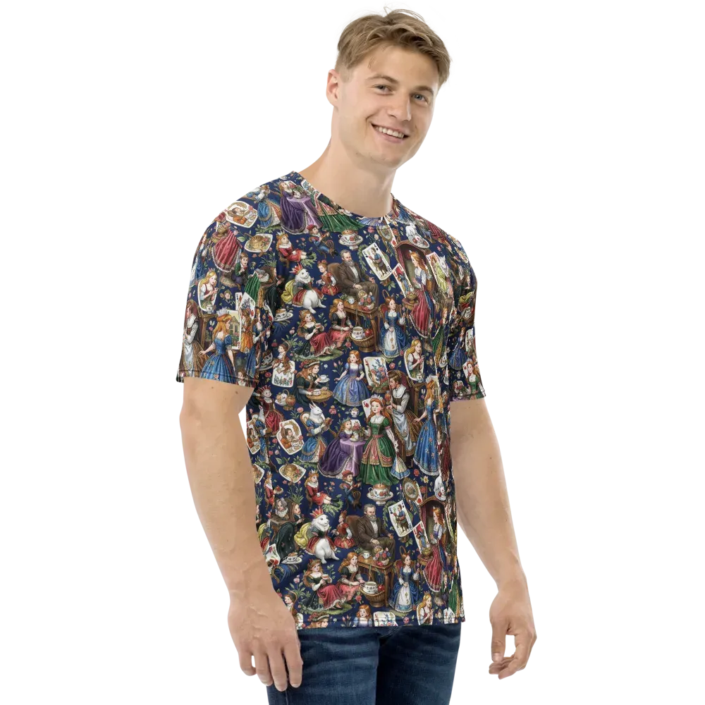 Wonderland Tea Society on Men's Crew Neck T-Shirt — Right