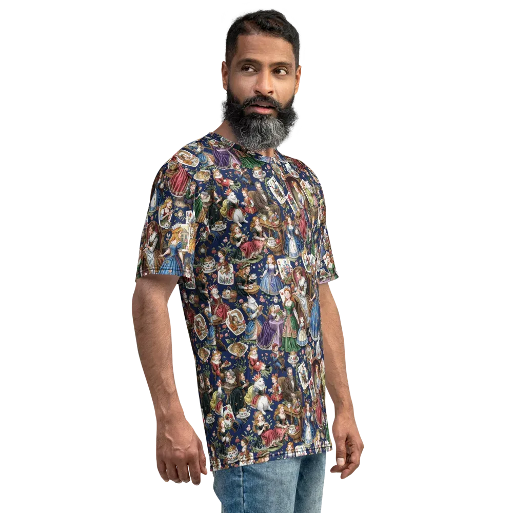 Wonderland Tea Society on Men's Crew Neck T-Shirt — Right