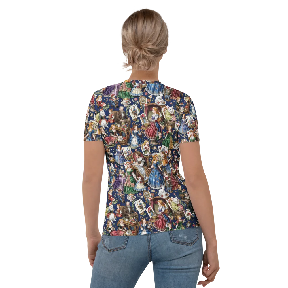 Wonderland Tea Society on Women's Crew Neck T-Shirt — Back
