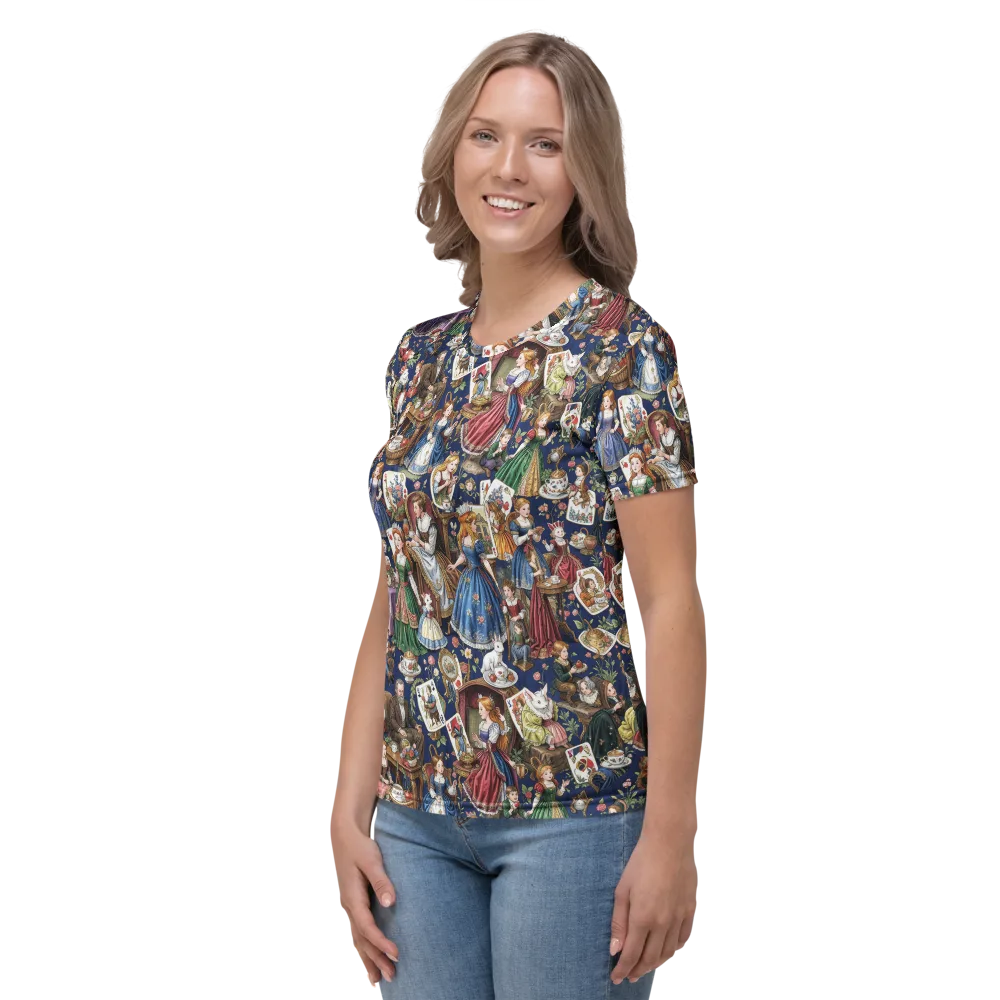 Wonderland Tea Society on Women's Crew Neck T-Shirt — Left