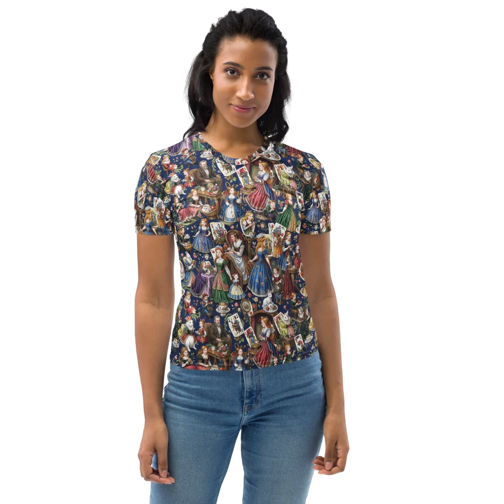 Wonderland Tea Society on Women's Crew Neck T-Shirt — Front