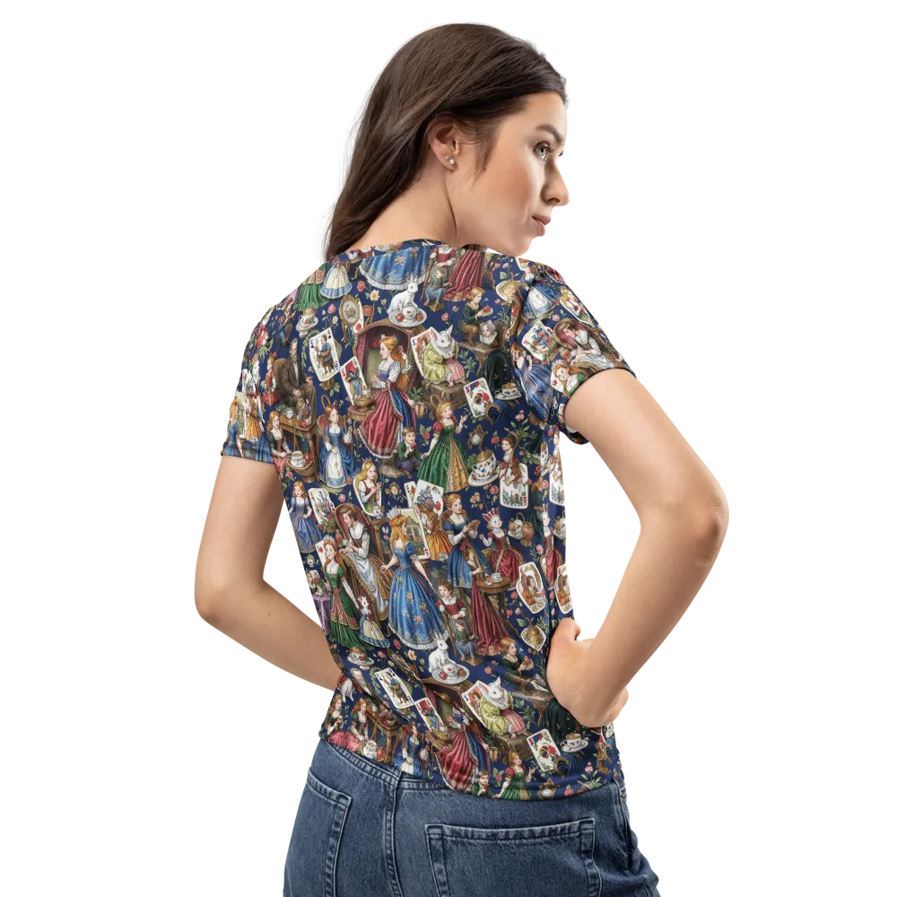 Wonderland Tea Society on Women's Crew Neck T-Shirt — Back