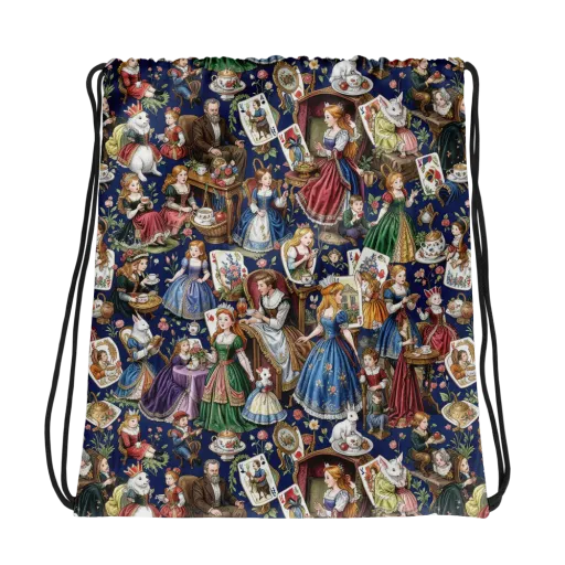 Wonderland Tea Society on a Drawstring Bag