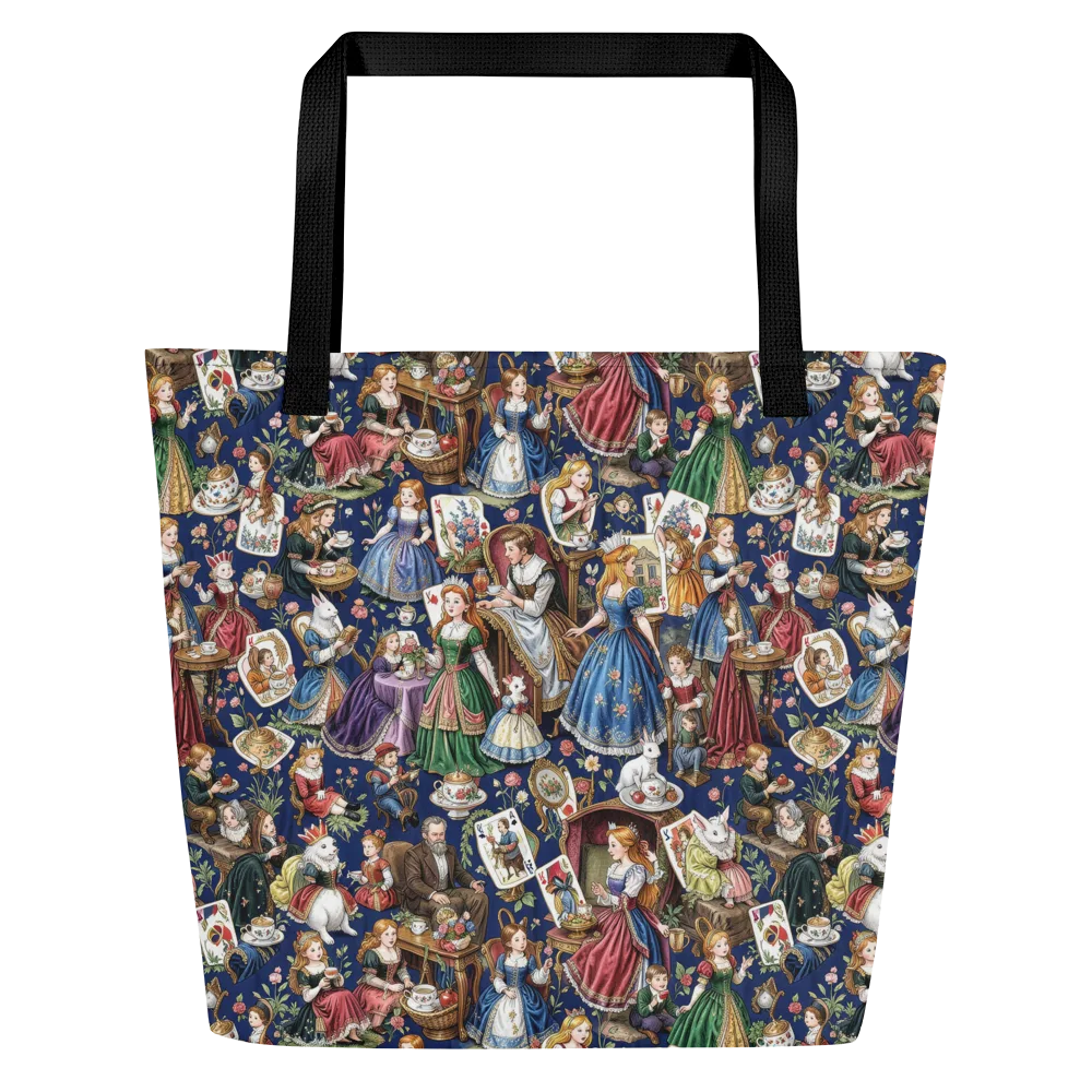 Wonderland Tea Society on Large Tote Bag W/ Pocket — Front
