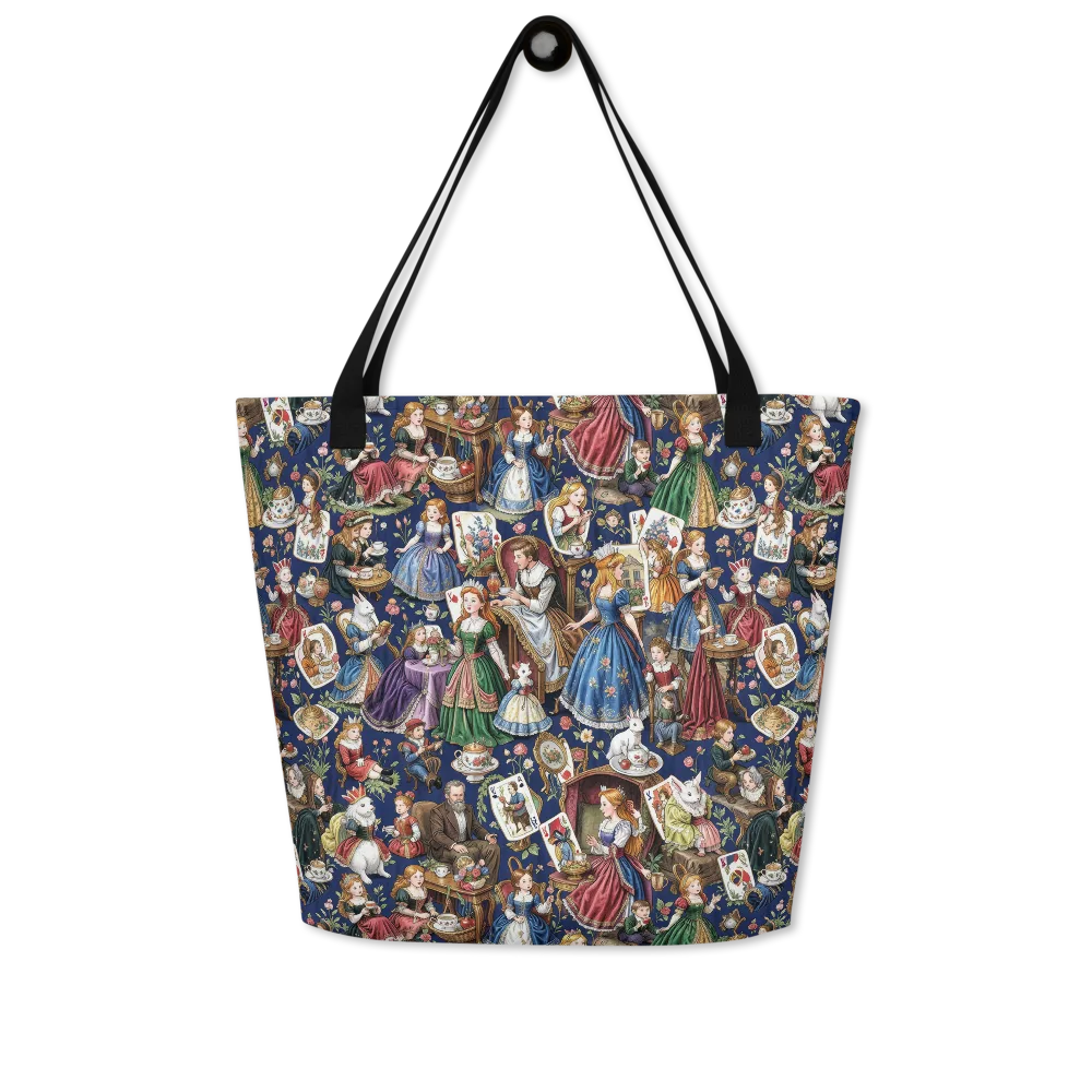 Wonderland Tea Society on Large Tote Bag W/ Pocket — Front