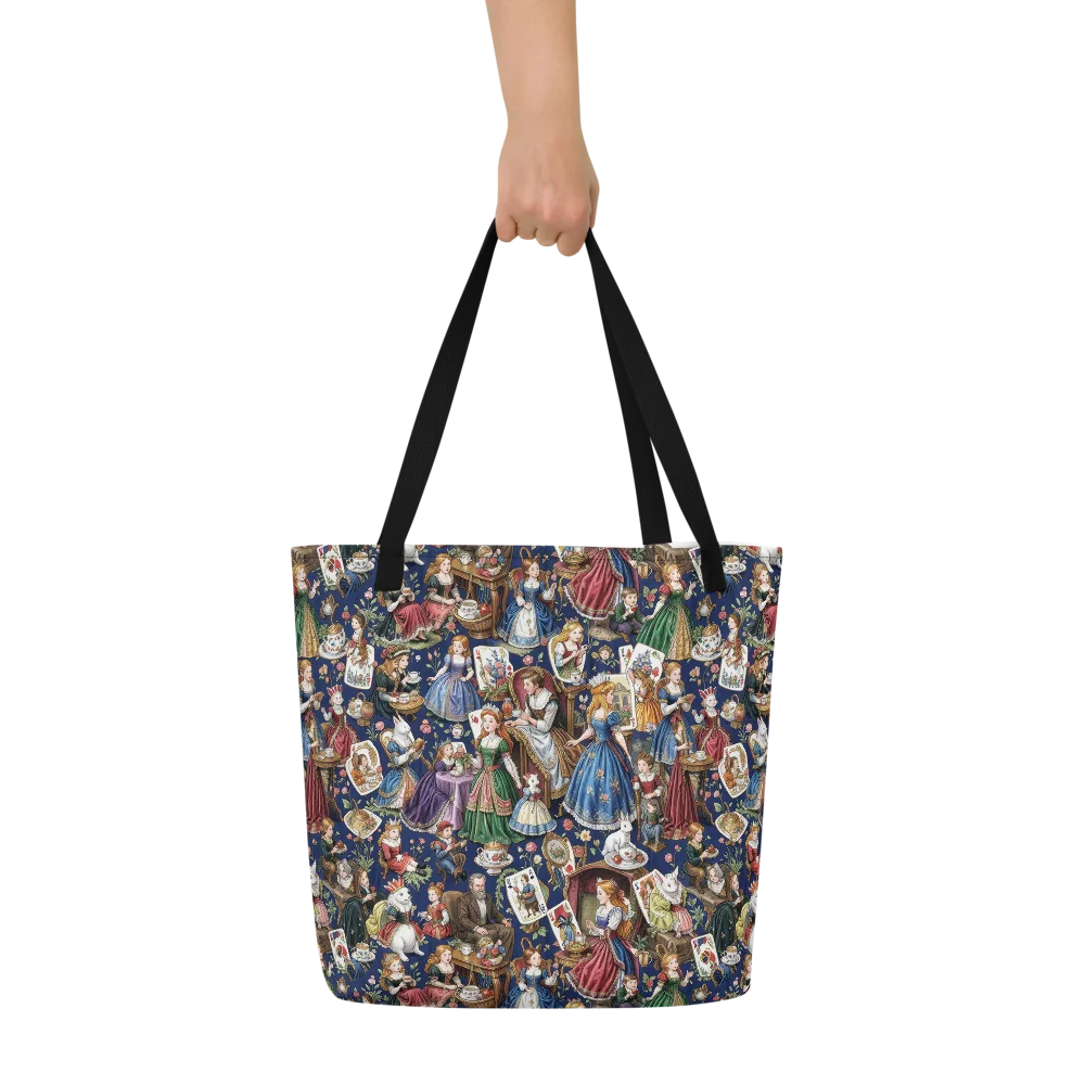 Wonderland Tea Society on Large Tote Bag W/ Pocket — Front