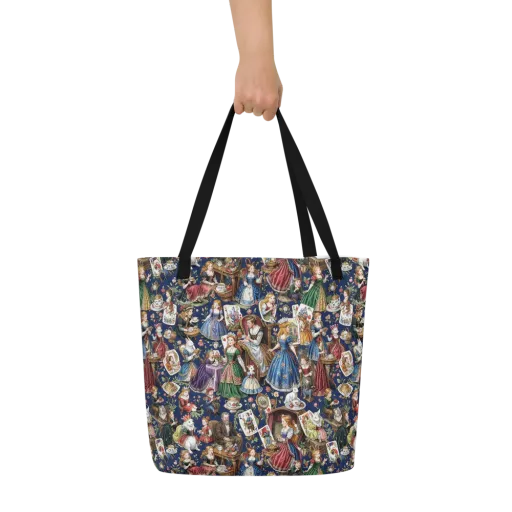 Wonderland Tea Society on a Large Tote Bag W/ Pocket