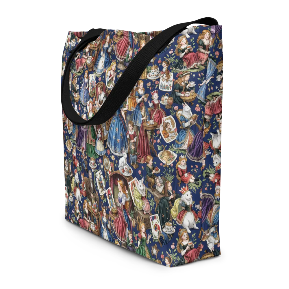 Wonderland Tea Society on Large Tote Bag W/ Pocket — Front
