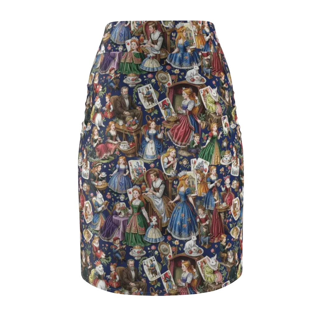 Wonderland Tea Society on Pencil Skirt — Back
