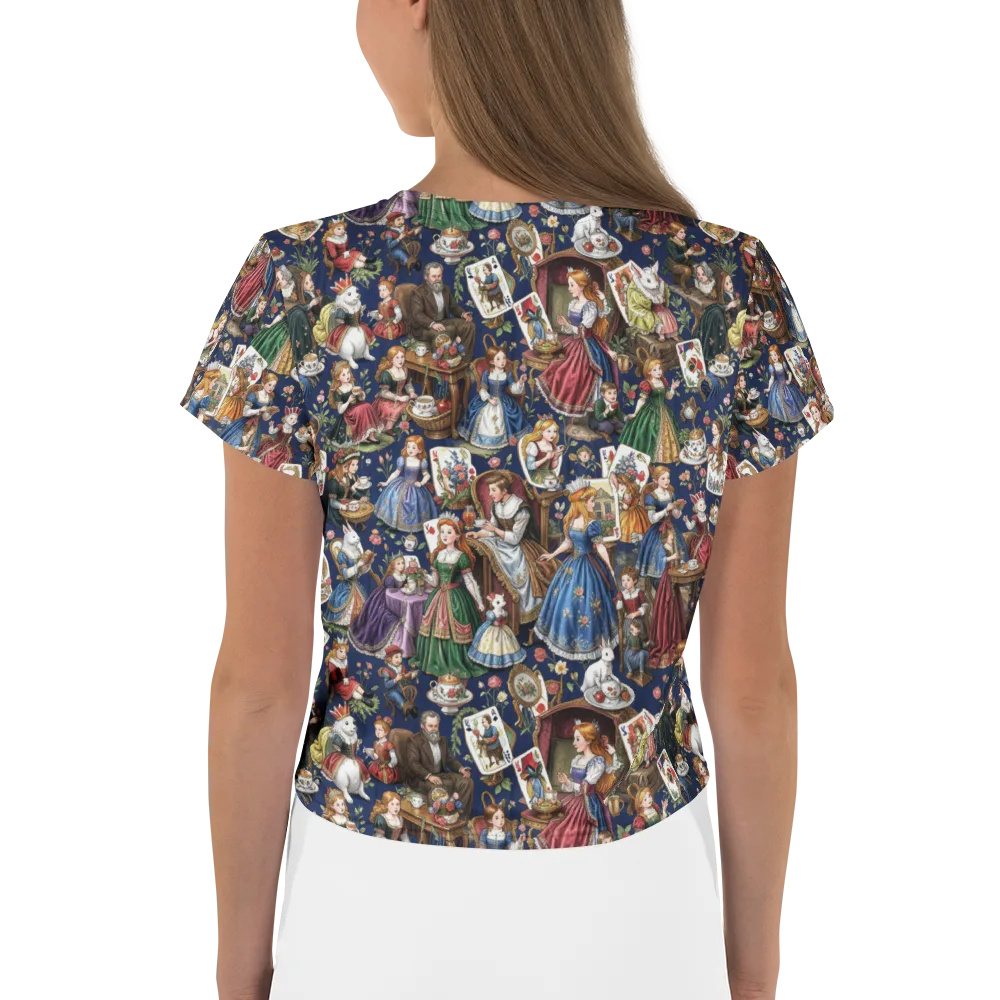 Wonderland Tea Society on Crop Tee — Back