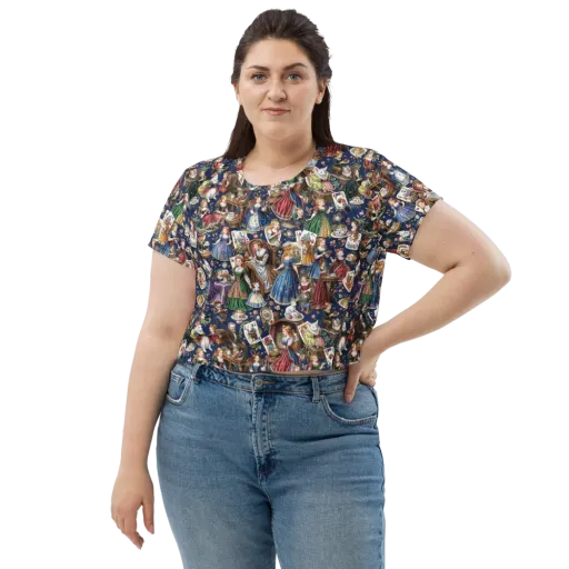 Wonderland Tea Society on a Crop Tee