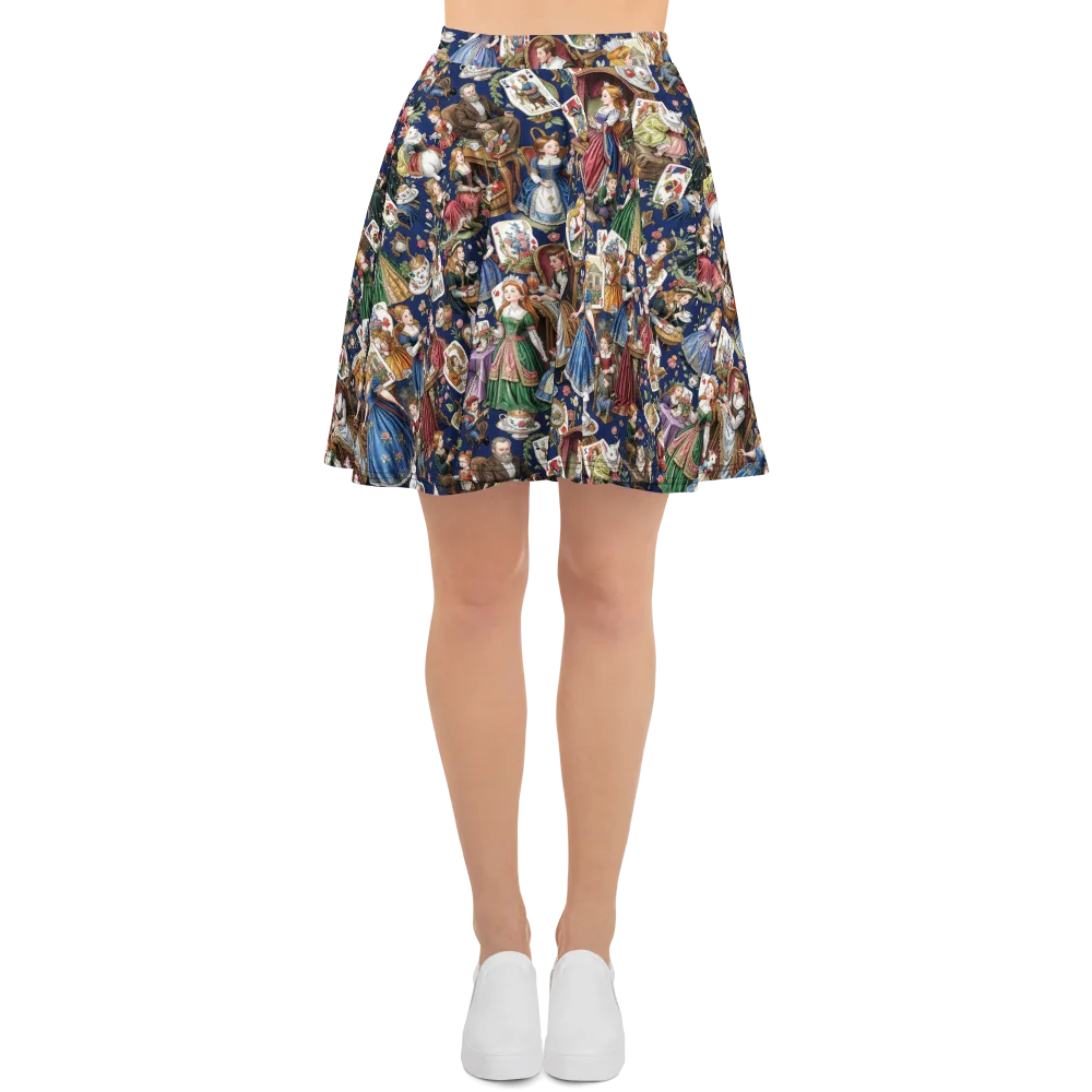 Wonderland Tea Society on Skater Skirt — Front