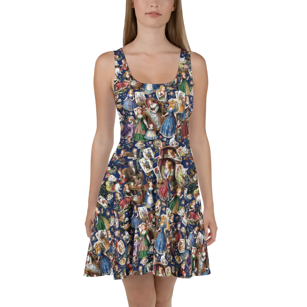 Wonderland Tea Society on Skater Dress — Front
