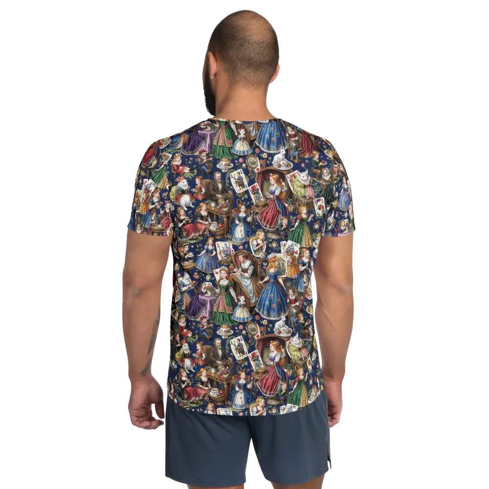 Wonderland Tea Society on Men's Athletic T-Shirt — Back