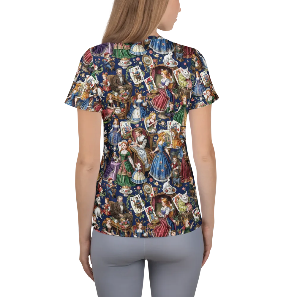 Wonderland Tea Society on Women's Athletic T-Shirt — Back