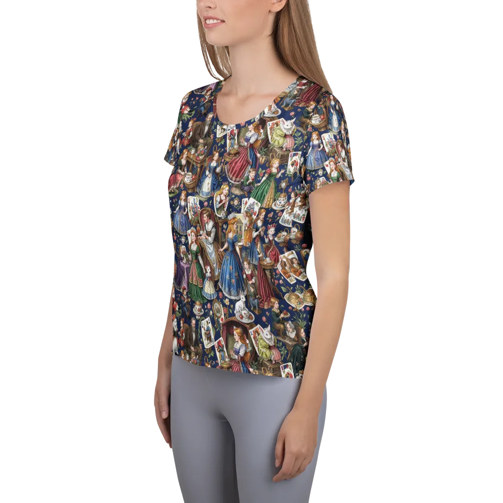 Wonderland Tea Society on Women's Athletic T-Shirt — Left