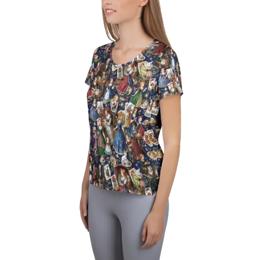 Wonderland Tea Society on a Women's Athletic T-Shirt