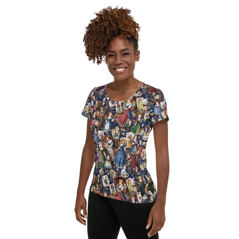 Wonderland Tea Society on Women's Athletic T-Shirt — Left