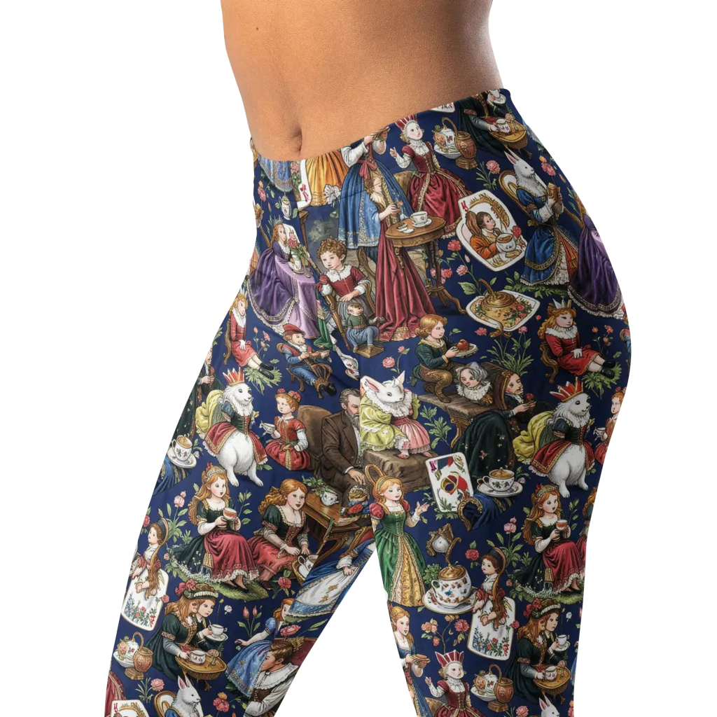 Wonderland Tea Society on Leggings — Left Front
