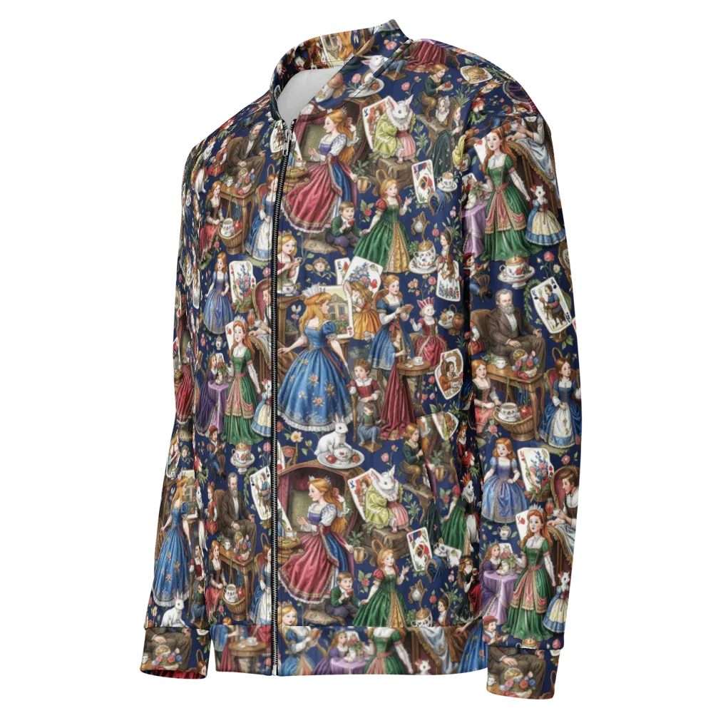 Wonderland Tea Society on Bomber Jacket — Left Front