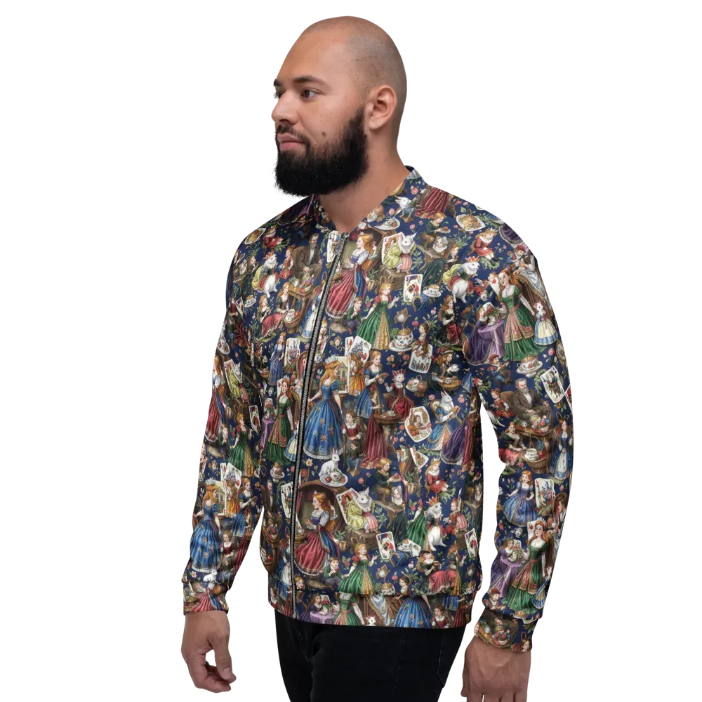 Wonderland Tea Society on Bomber Jacket — Left