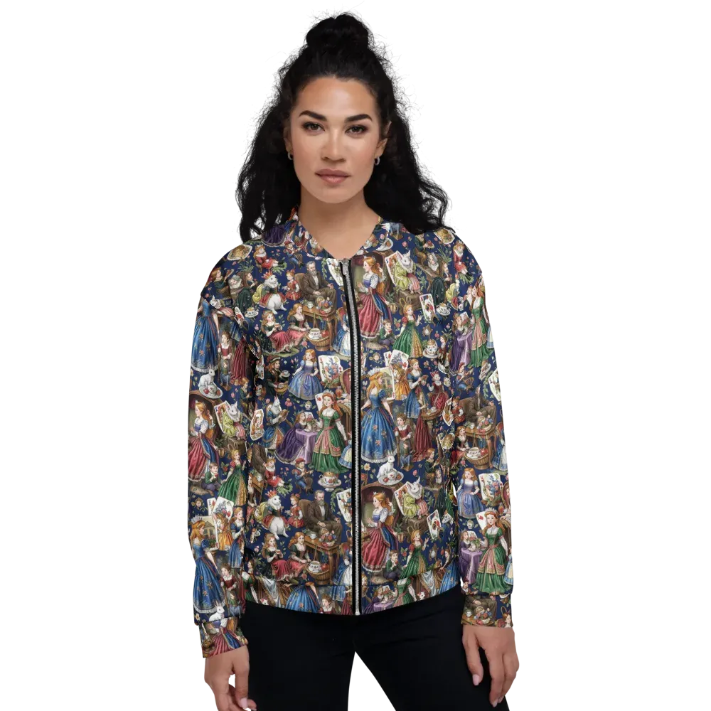 Wonderland Tea Society on Bomber Jacket — Front