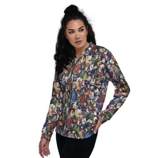 Wonderland Tea Society on a Bomber Jacket