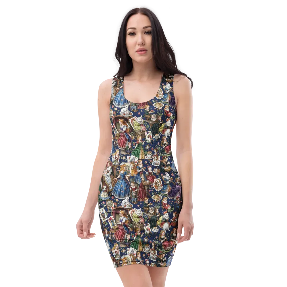 Wonderland Tea Society on Bodycon Dress — Front
