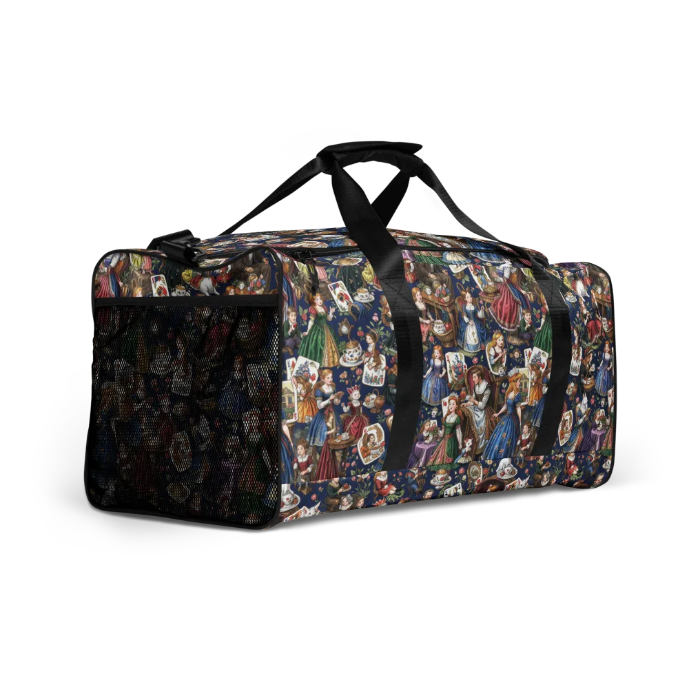 Wonderland Tea Society on Duffle Bag — Right Front