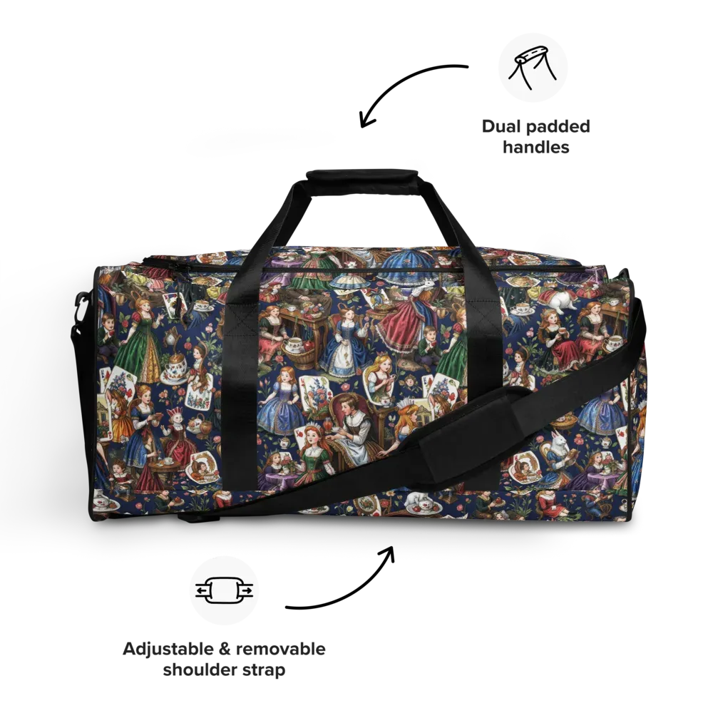Wonderland Tea Society on Duffle Bag — Front