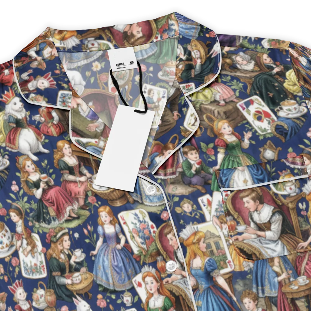 Wonderland Tea Society on Women's Short Sleeve Pajama Top — Product details