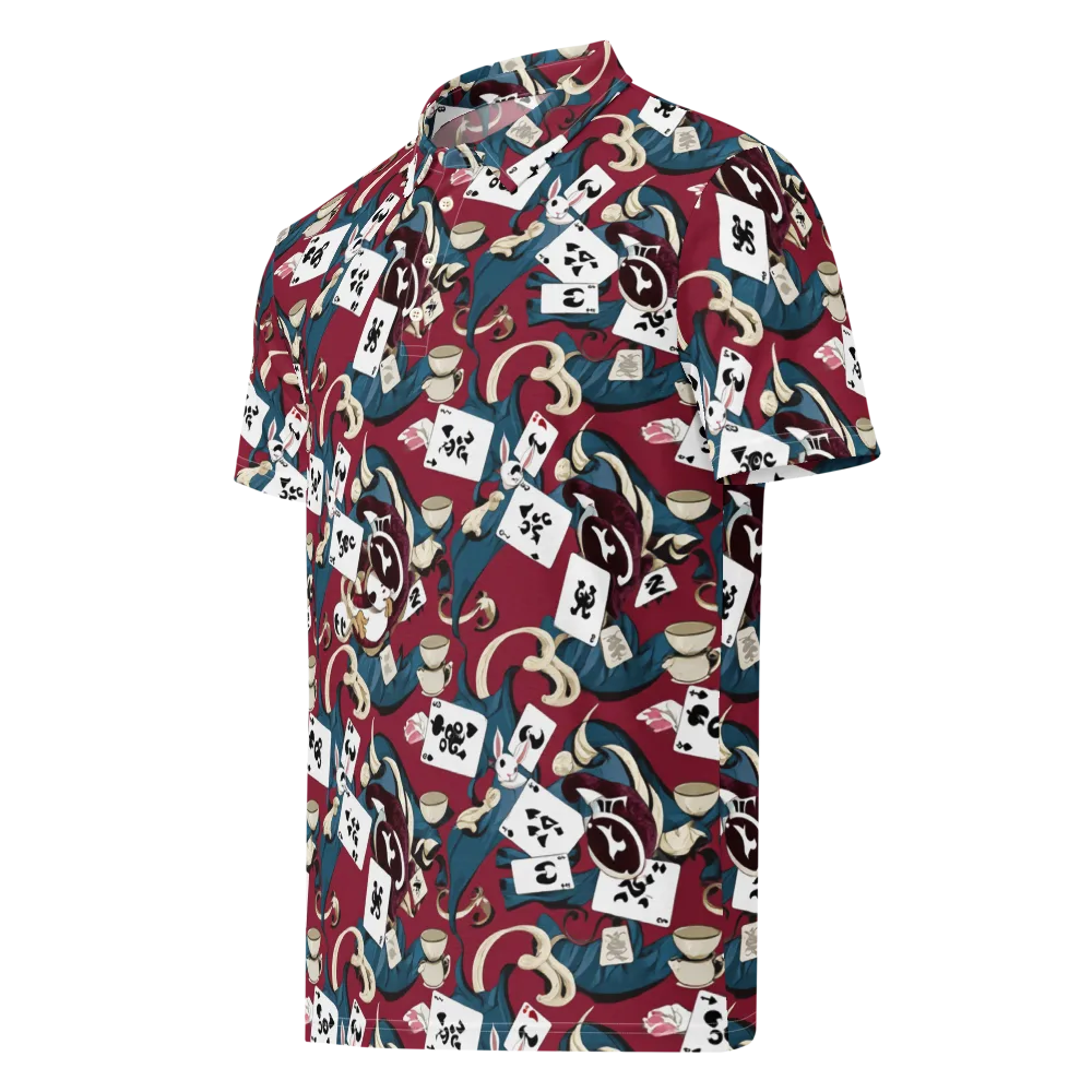 Rabbit Hat Trick on Men's Slim Fit Polo Shirt — Left Front