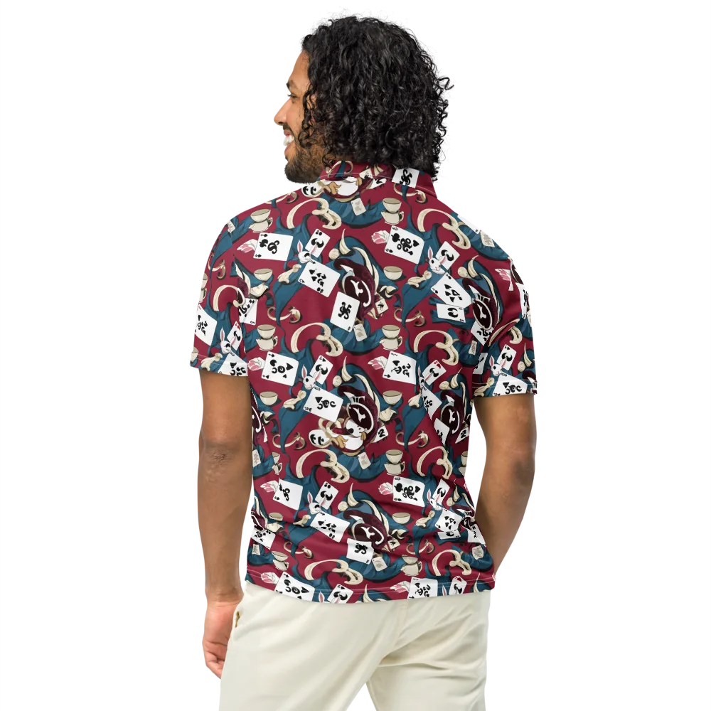 Rabbit Hat Trick on Men's Slim Fit Polo Shirt — Back