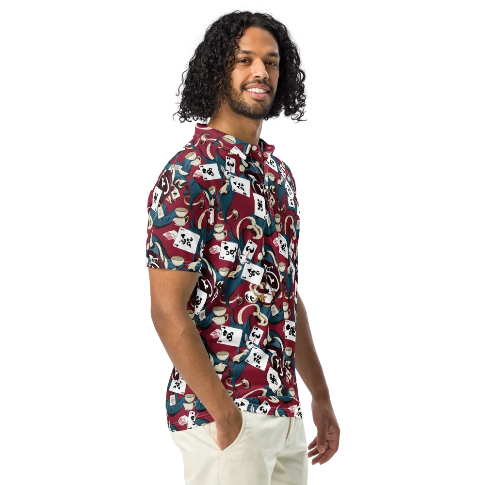 Rabbit Hat Trick on Men's Slim Fit Polo Shirt — Right Front