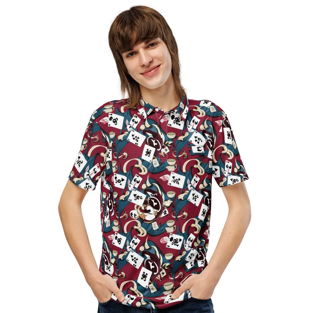 Rabbit Hat Trick on Men's Slim Fit Polo Shirt — Front