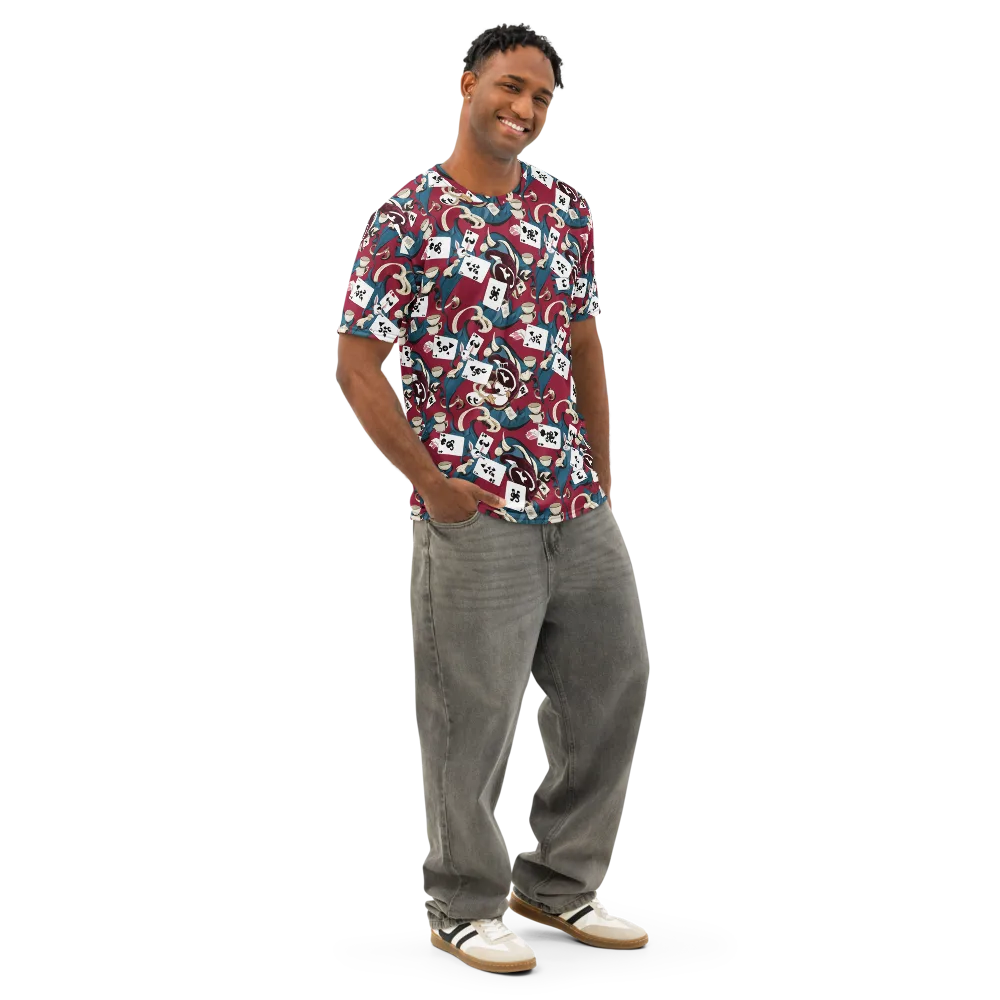 Rabbit Hat Trick on Men's Cotton Crew Neck T-Shirt — Right Front