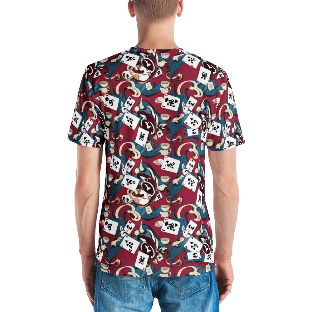Rabbit Hat Trick on Men's Crew Neck T-Shirt — Back