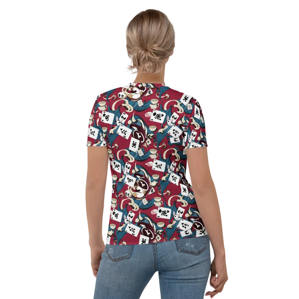 Rabbit Hat Trick on Women's Crew Neck T-Shirt — Back