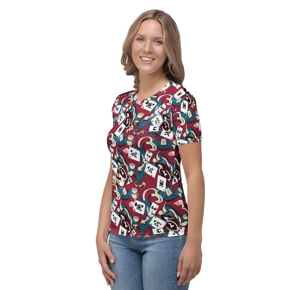 Rabbit Hat Trick on Women's Crew Neck T-Shirt — Left