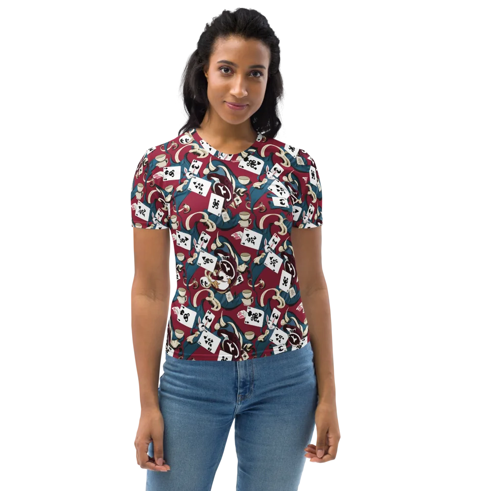 Rabbit Hat Trick on Women's Crew Neck T-Shirt — Front