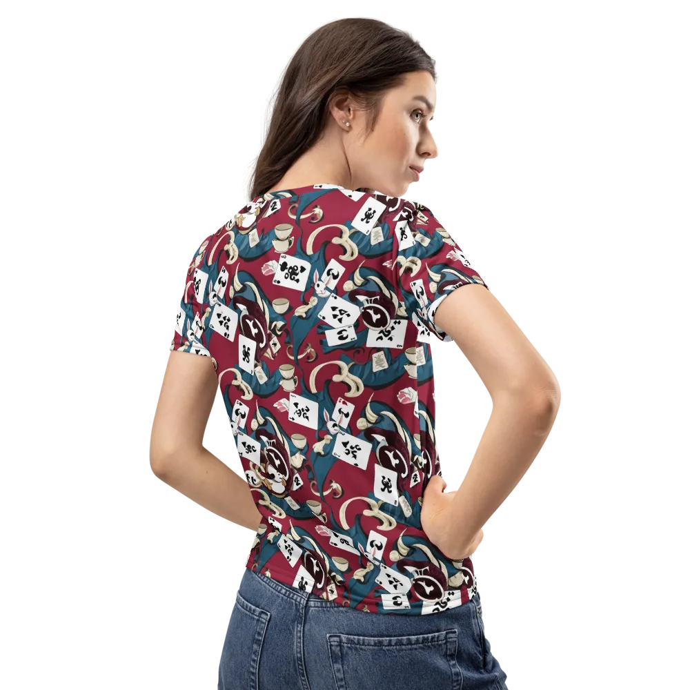 Rabbit Hat Trick on Women's Crew Neck T-Shirt — Back